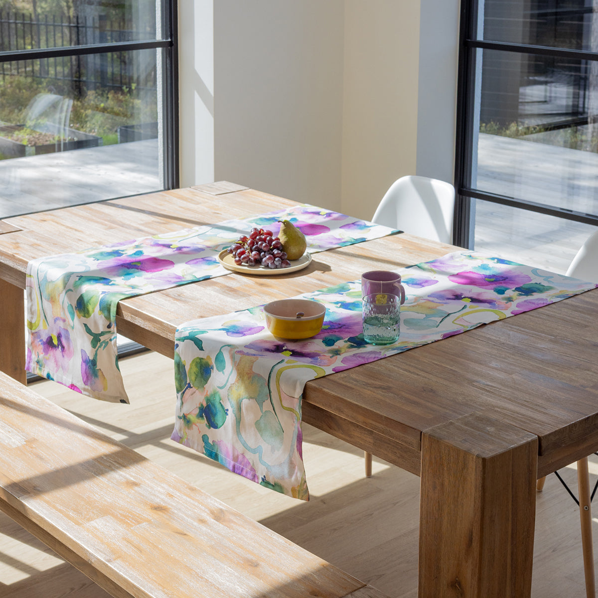 Pentik Kukkapelto Purple / Multi Coated Table Runner