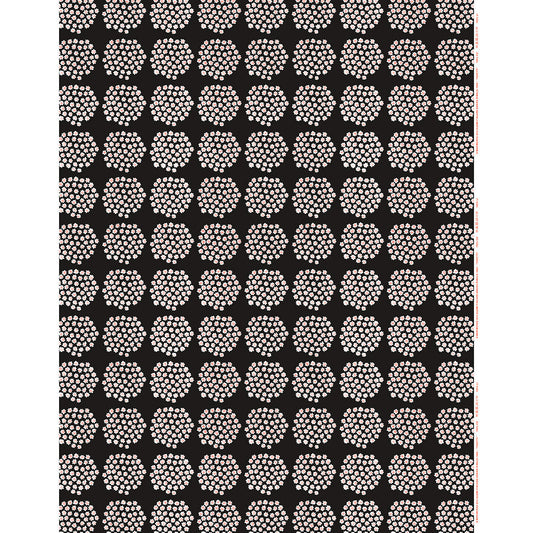 Marimekko Puketti Charcoal / White / Red Acrylic-Coated Cotton Fabric