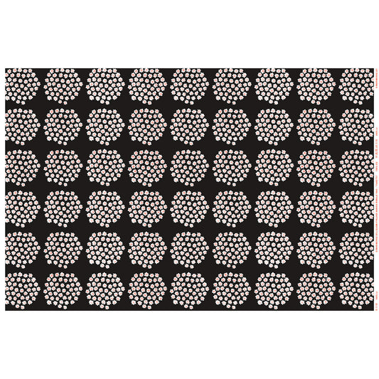 Marimekko Puketti Charcoal / White / Red Acrylic-Coated Cotton Fabric